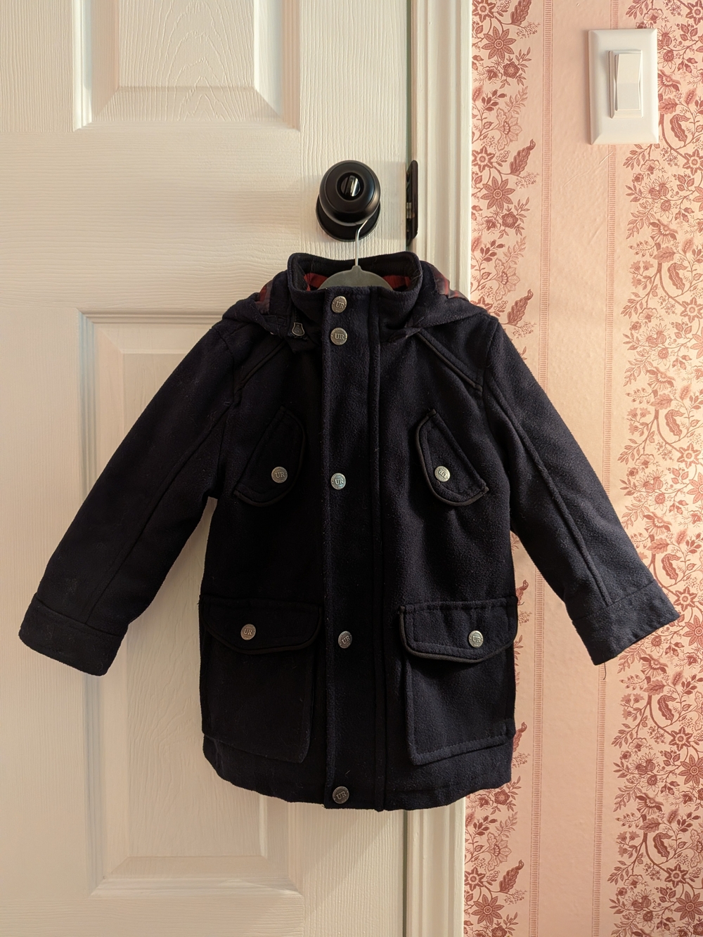 Kids Navy Hooded Winter Coat